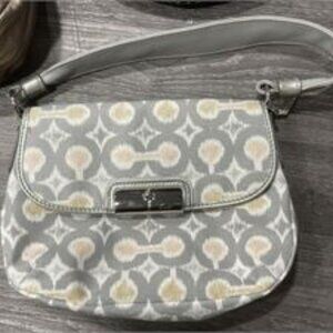 Vintage Coach Kristin Op Art Canvas Shoulder Bag